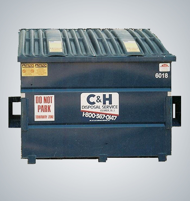 C & H Disposal Service, Inc. front-load dumpster available for rent 