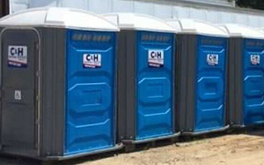Portable toilets offered by C & H Disposal Service, Inc. available for rent 